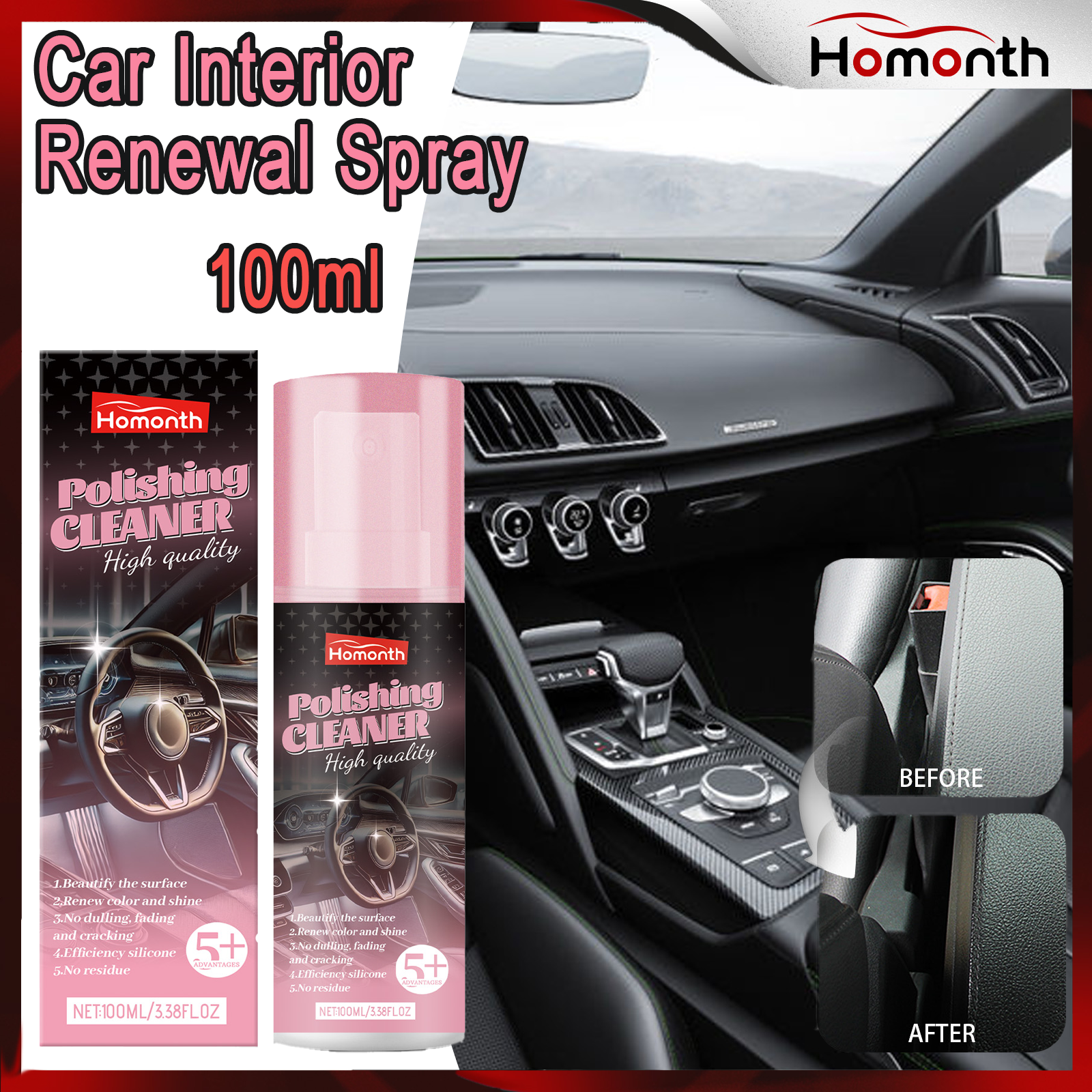 100ml Auto Interior Polish Car - Leather Cleaner Interior recensione e prezzo