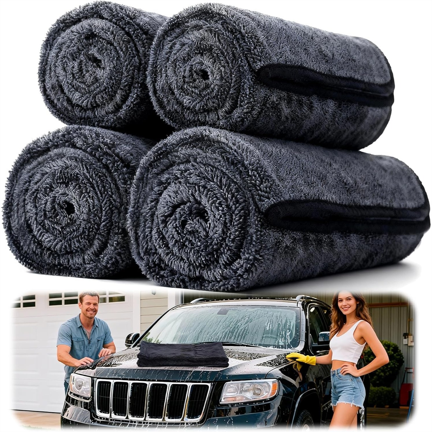 4PCS Microfiber Car Drying Tow - Microfiber Towel Detailing recensione e prezzo