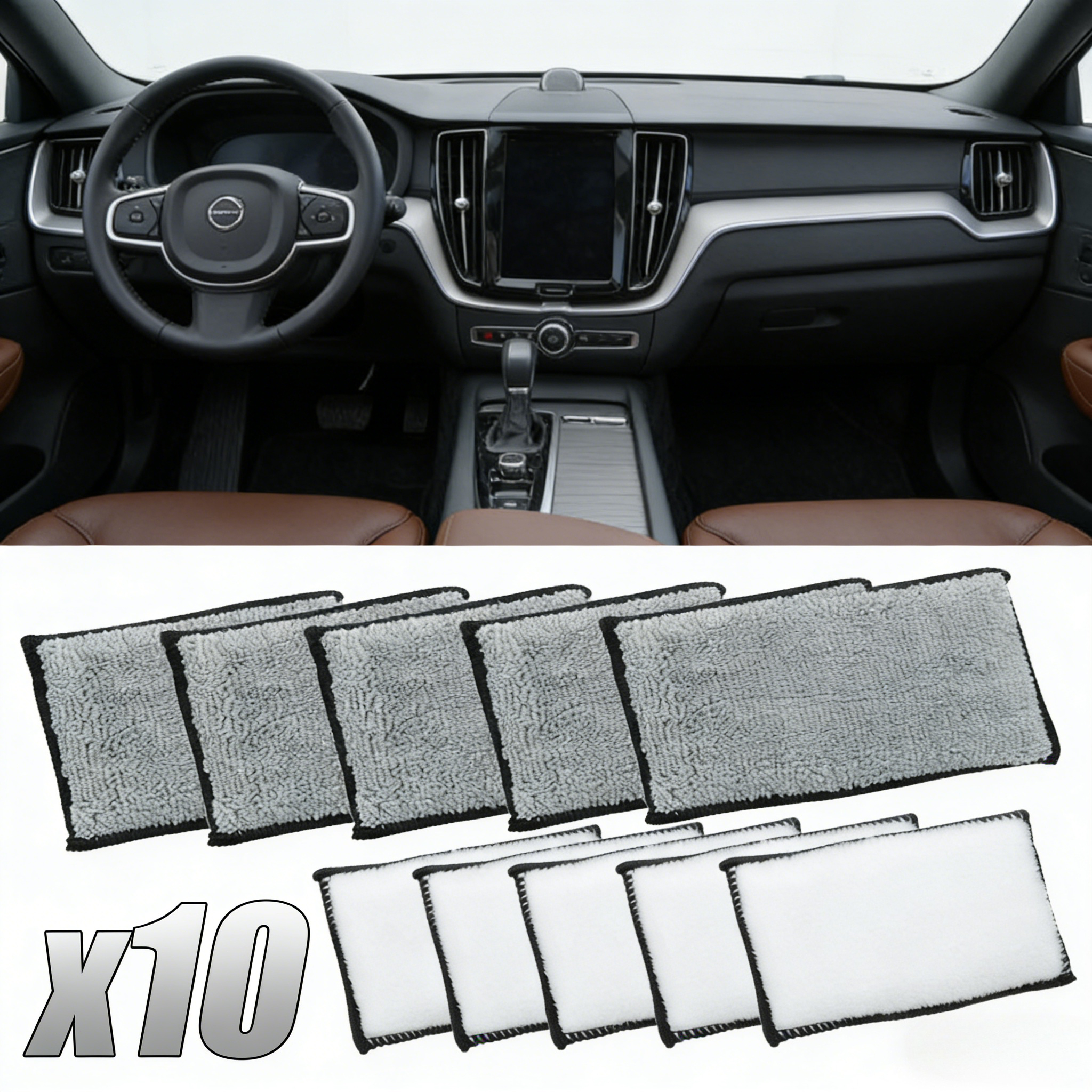 10Pcs Soft Double-Side Microfi - Leather Cleaner Interior recensione e prezzo